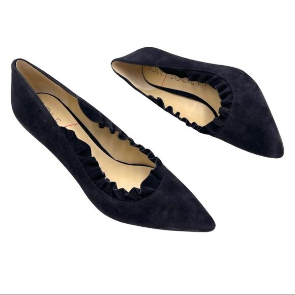 NEW - Sole Society Danla Ruffle Pump 100% Suede Suede sole size 6.5 - Picture 4 of 10